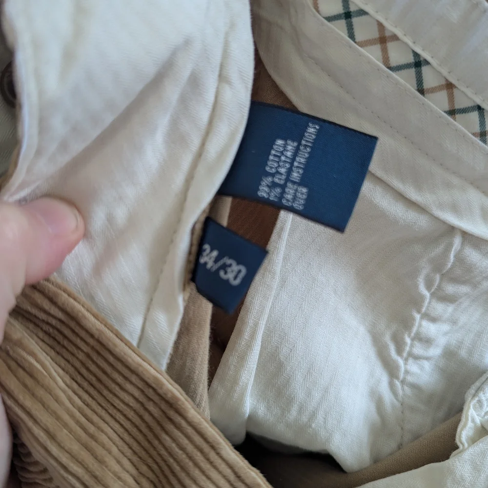 Vintage Polo Ralph‎ Lauren Tan Khaki Corduroy Pants Old Money Mens